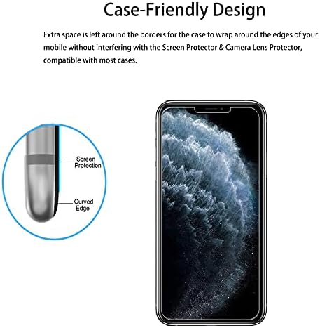 [2 מארז] מגן מסך זכוכית תואם לאייפון 11 פרו / אייפון / אייפון זכוכית מחוסמת עם מסגרת התקנה קלה